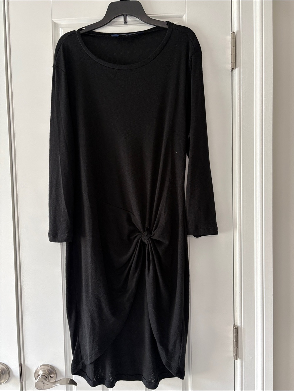 RACHEL Rachel Roy Black Twist-Knot Long Sleeve Tunic